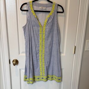 Vineyard Vines Blue and Yellow Striped Dress